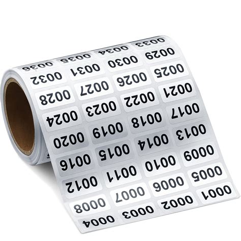 Buy 001 2000 Pieces Inventory Number Sticker Labels Self Adhesive