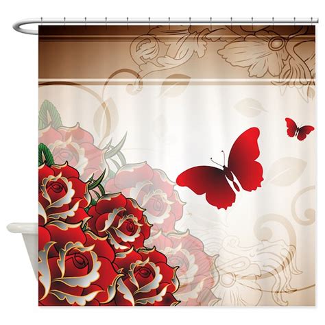 Rich Red Roses Shower Curtain By Getyergoat