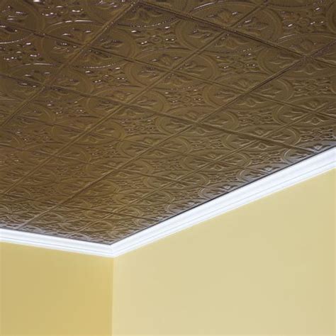 Penny tiles are making a comeback in the contemporary tile world. Great Lakes Tin Jamestown 2' x 2' Nail-Up Ceiling Tile at ...