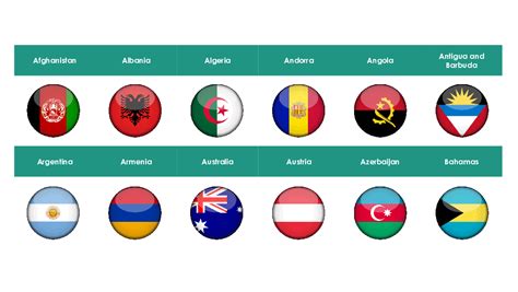 Flags Of 196 Countries Of The World As 3d Circular Buttons 17 Slide