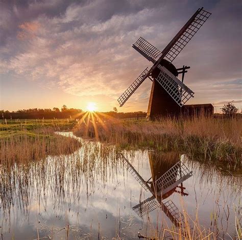 Herringfleet Windmill Suffolk Windmill Norfolk Broads Landscape