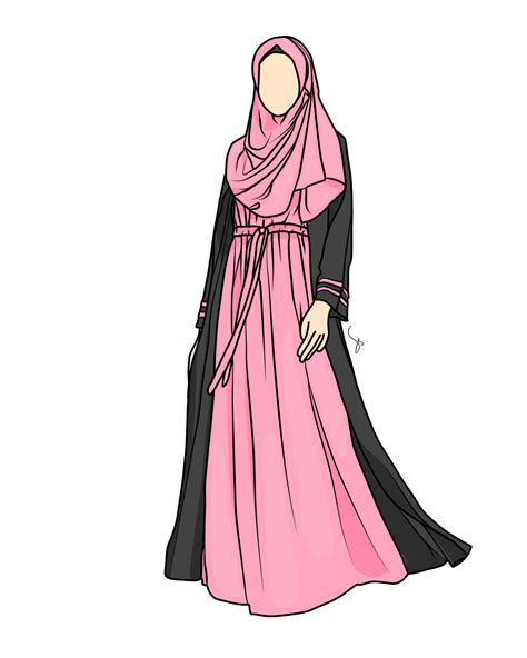 Kartunmuslimah Muslimah Hijabi Girl Girl Hijab Fashion Illustration