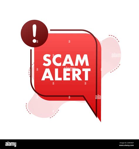 Banner With Red Scam Alert Attention Sign Cyber Security Icon