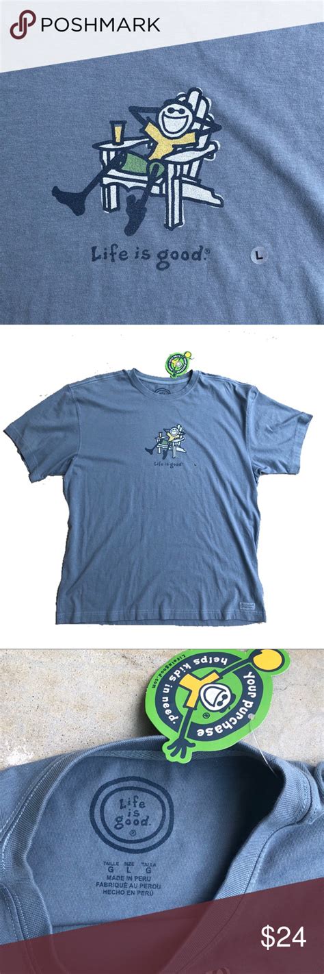 💸sold💸life Is Good Tee T Shirt Adirondack Blue