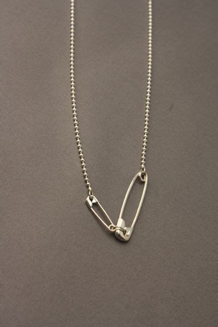 Sterling Silver Safety Pin Necklace By Rebeccacullenjewelry With