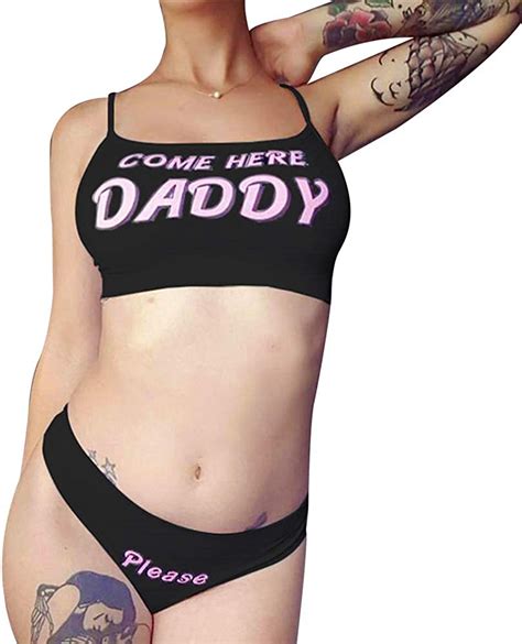 Women Girls Come Here Daddy Printed Anime Naughty Sexy
