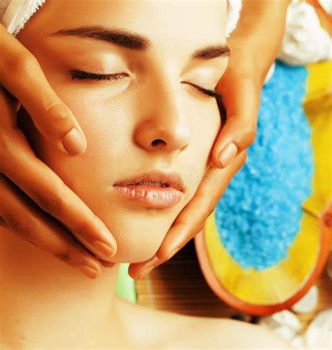 Stock Photo Attractive Lady Getting Spa Treatment In Salon Close Up