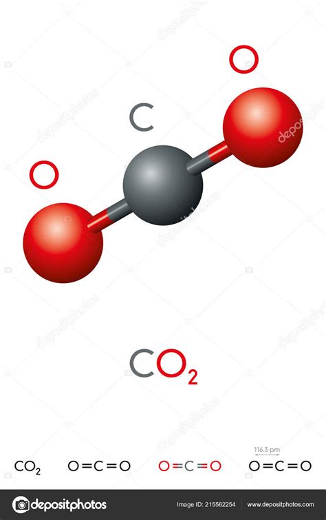 Dióxido Carbono Co2 Modelo Molecular Fórmula Química Gas Ácido