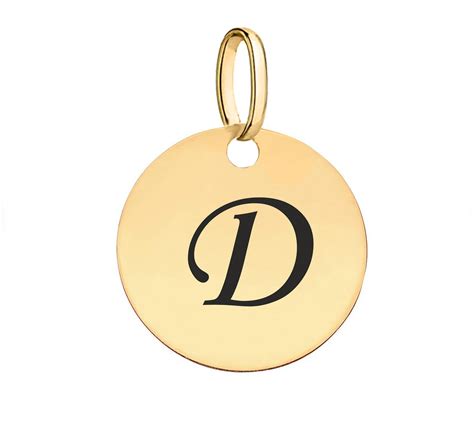 9ct Gold Personalized Initial Alphabet Letters Disc Pendant Etsy