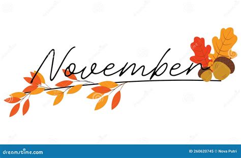 Hello November Word Stock Vector Illustration Of Lettering 260620745