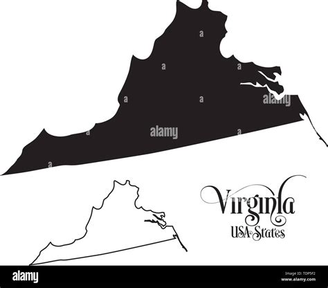 Mapa De Los Estados Unidos De Am Rica Ee Uu Estado De Virginia Ilustraci N Sobre Fondo