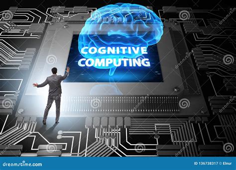 Cognitive Computing Concept As Future Technology With Businessma Stock