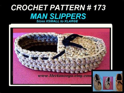 Mens Moccasin Slippers Crochet Pattern Xsmall To Xlarge 10 Inch To 13