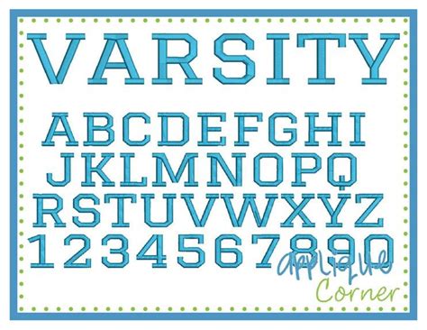 Varsity Embroidery Font These Letters Come In 5 1 15 2 25