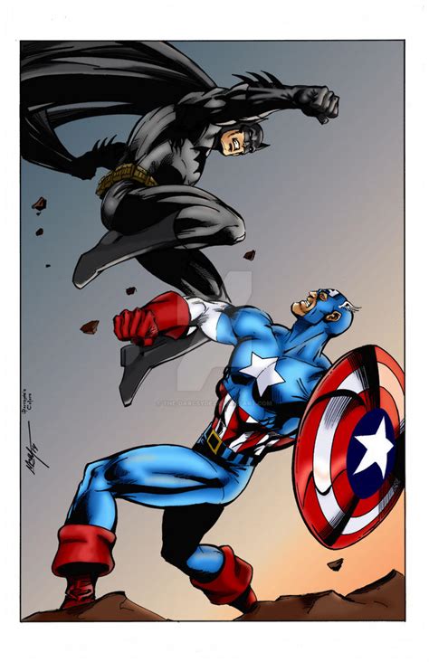 Batman Vs Captain America By Mc Wyman By The Darcsyde On Deviantart