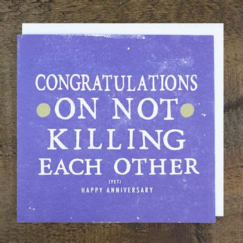 Not Killing Each Other Anniversary Card By Zoe Brennan