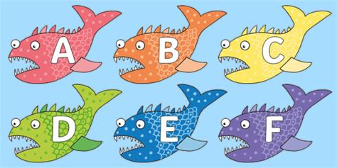 A Z Alphabet On Fish To Support Teaching On Sharing A Shell