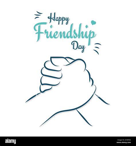 Happy Friendship Day Friends Holding Hand Love Flat Illustration