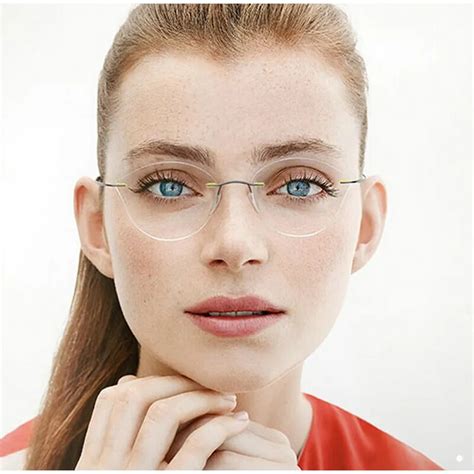 buy mincl 2017 cat rimless prescription glasses frame women titanium eyeglasses