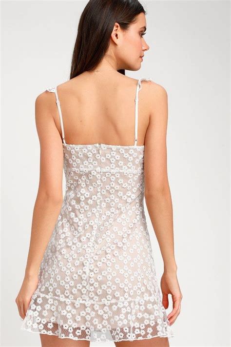 Charmaine White Embroidered Mini Dress Mini Dress Cute White Dress