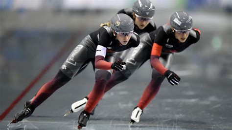 Speed Skating Canada Wins Silver In Womens Team Pursuit Team Canada