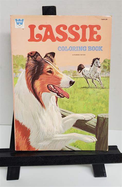 1970 Whitman Lassie Coloring Book Authorized Edition Vintage Etsy