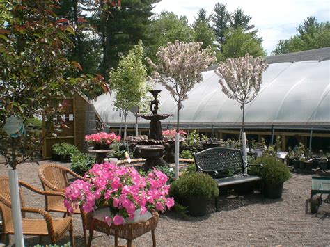 The territory has a green open space and a blooming garden. Wood River Garden Store