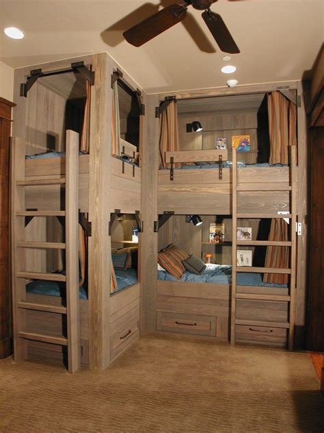 In a corner bed the comfort can be enhanced by a dual headboard easily, this offering the feeling of more safety as well. denver corner loft bed kids rustic with ... | Bunk beds built in, Corner bunk beds, Custom bunk beds