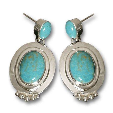 Turquoise Oval Earrings Southwest Indian Foundation