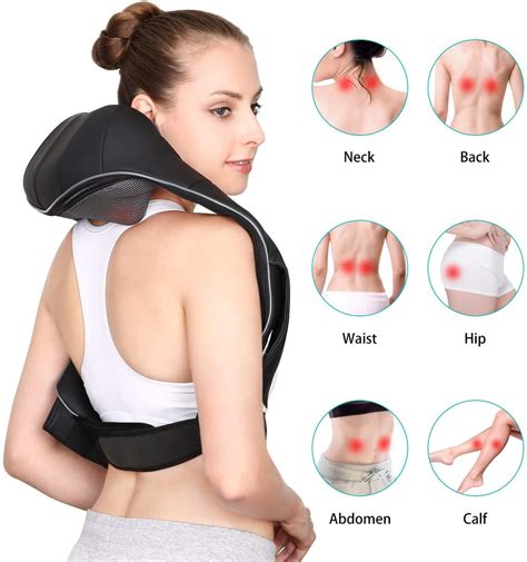 Naipo Back Neck And Shoulder Massager Shiatsu With Heat And 3d Deep Ti