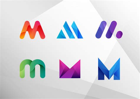 Abstract Gradient Letter M Set Logo Design Tutorial Logo Design App