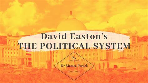 David Eastons The Political System Dr Mamta Pareek Poddar