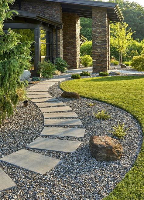 Garden Designs With Pebbles And Pavers Image To U