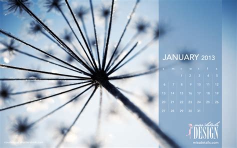 January Desktop Calendar