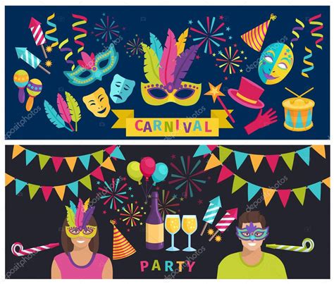 Carnival Elements Banner Stock Illustration By ©macrovector 110480924