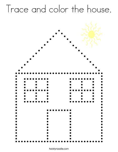 Trace And Color The House Coloring Page Tracing Worksheets Tracing