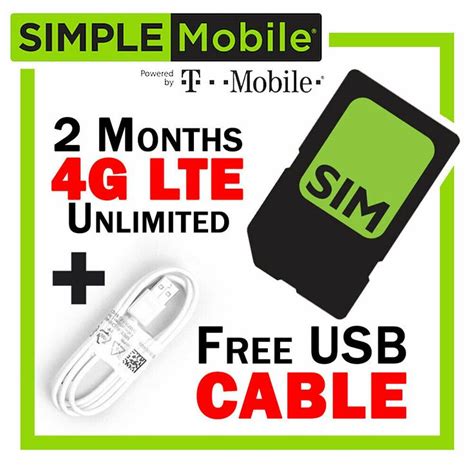Simple Mobile Triple Sim Card 1 2 3 Month 50 60 Unlimited Prepaid