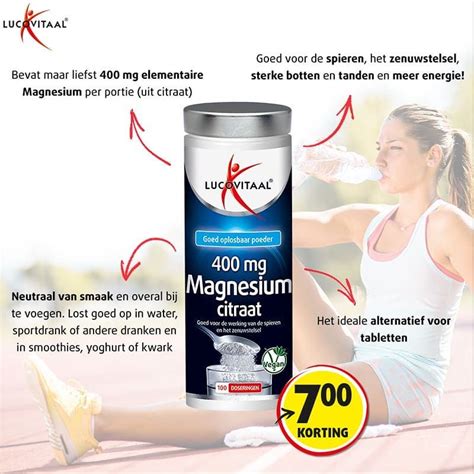 Magnesium Citraat Poeder Mg Gram Sportdrank Spieren En Zenuwstelsel