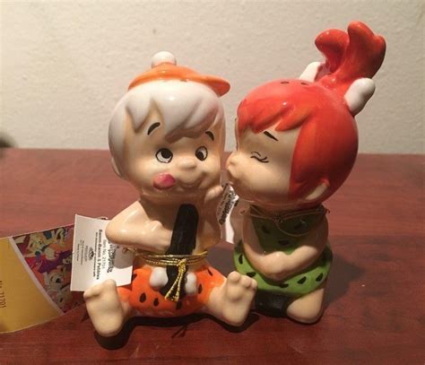 The Flintstones Pebbles And Bam Bam Kissing Salt And Pepper Shakers 1929082453