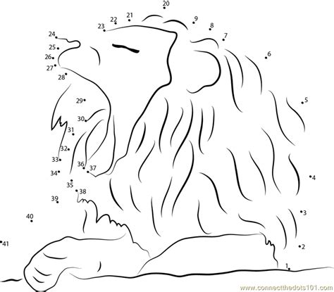 Lion Face Dot To Dot Printable Worksheet Connect The Dots