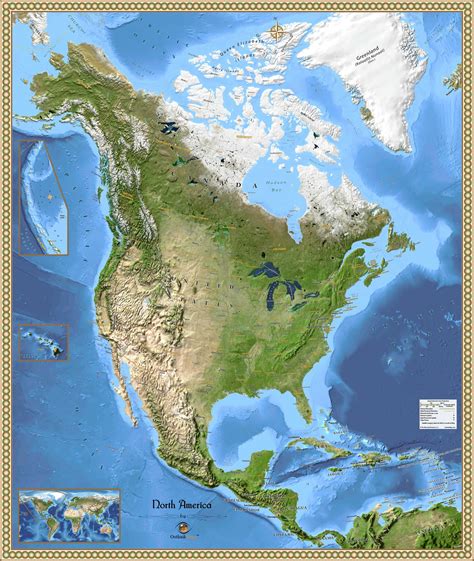 North America Satellite Wall Map By Outlook Maps