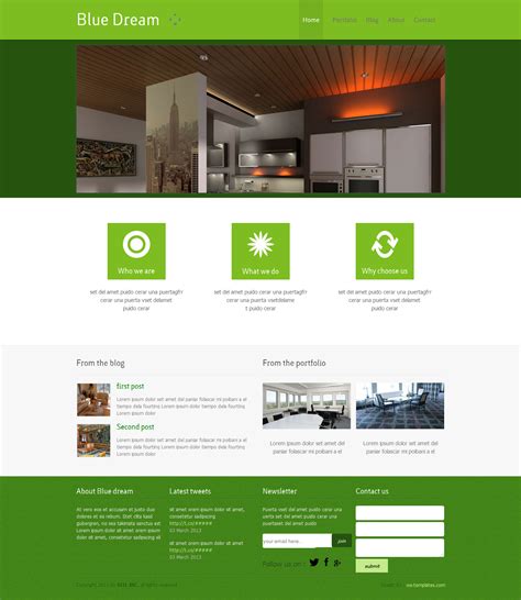 Free interior design web template | Templates Perfect