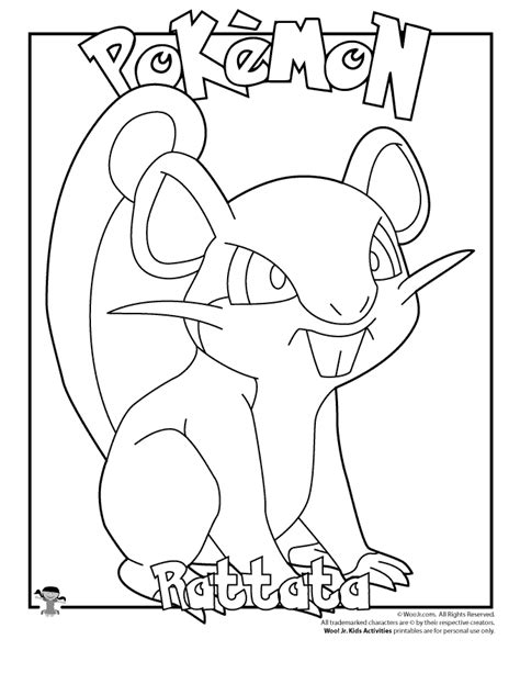 Pokemon Coloring Pages Printable Rattata Alessandrailmiller