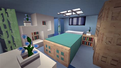 Modern house decorations minecraft interior room ideas. Minecraft Modern Cool Blue Bedroom Design - YouTube