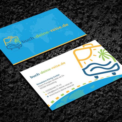 Bright And Colorful Business Cards For Travel Agency