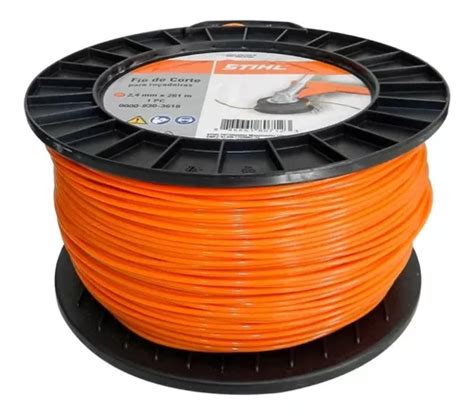 Fio De Nylon Redondo Mm Stihl Rolo Mts Cor Laranja