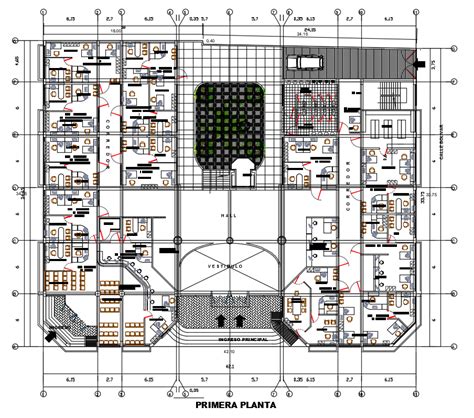Municipal Corporation Ground Floor Plan With Furniture Layout Drawing