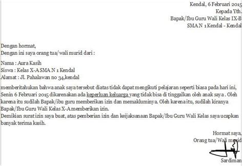 16 Contoh Surat Izin Sakit Tidak Masuk Sekolah Yang Baik dan Benar