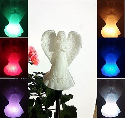 Beautiful Solar Angel Light Ivory Cream Praying Angel Multi Color
