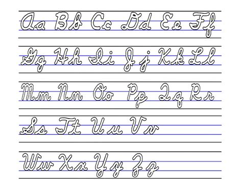 Cursive Alphabet Uppercase And Lowercase Chart